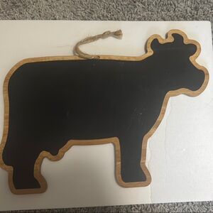 Black and Brown Cow-Shaped Chalkboard
